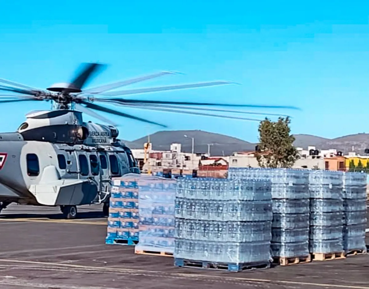 SEDENA instala bases aéreas en Hidalgo para agilizar entrega de ayuda tras lluvias