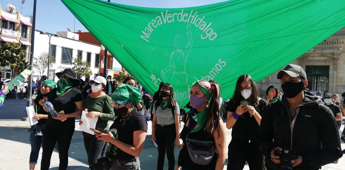 Marea verde se manifiesta en Hidalgo