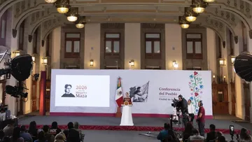 La presidenta Claudia Sheinbaum durante su conferencia matutina sobre la atención a familiares de desaparecidos.