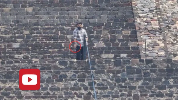 Momento de tensión en Teotihuacán tras reportarse disparos en la parte alta de la Pirámide de la Luna.