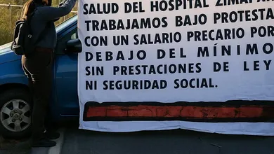 Bloqueo carretero en Zimapán