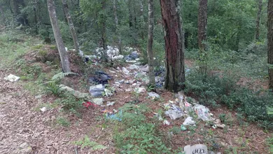 bosque lleno de basura en Zacualtipan