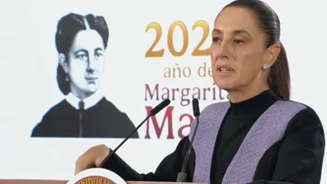 La presidenta Sheinbaum durante conferencia sobre la revocación de mandato y el ‘Plan B’.