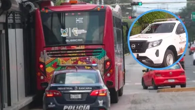 Carril exclusivo del Tuzobús con unidad de supervisión en Pachuca.