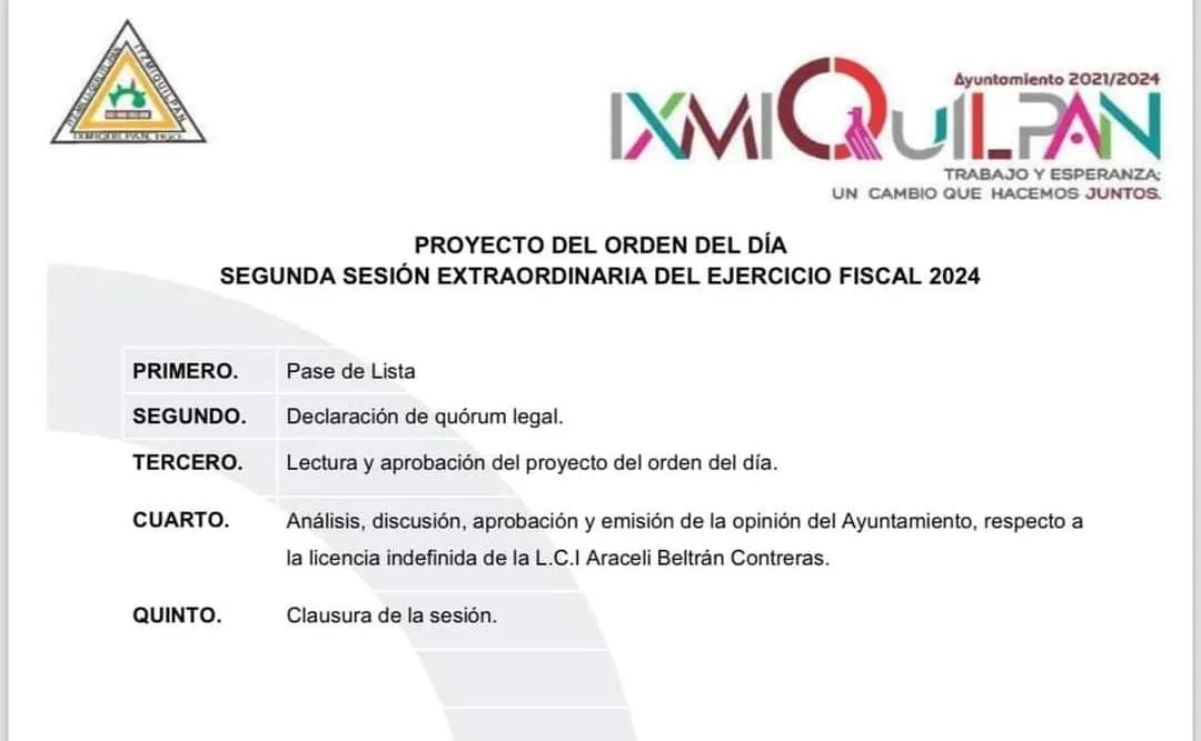 Alcaldesa de Ixmiquilpan convoca a asamblea para pedir licencia; buscará diputación federal