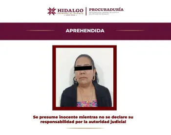 Ficha de detención de mujer por trata de personas en Jacala