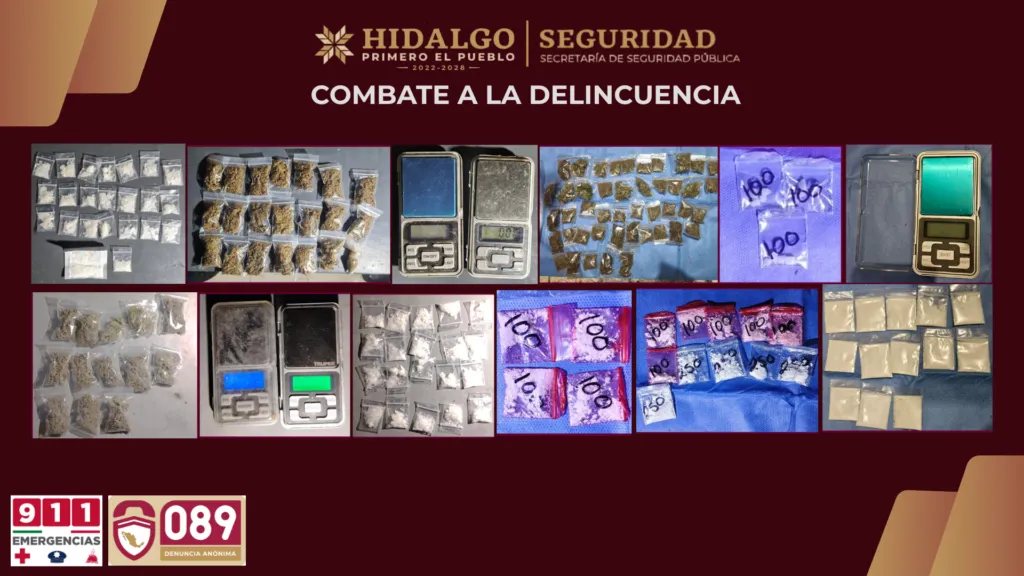 ¡Que fuerte! Cateos en Pachuca y Mineral de la Reforma dejan droga, básculas y cuatro detenidos