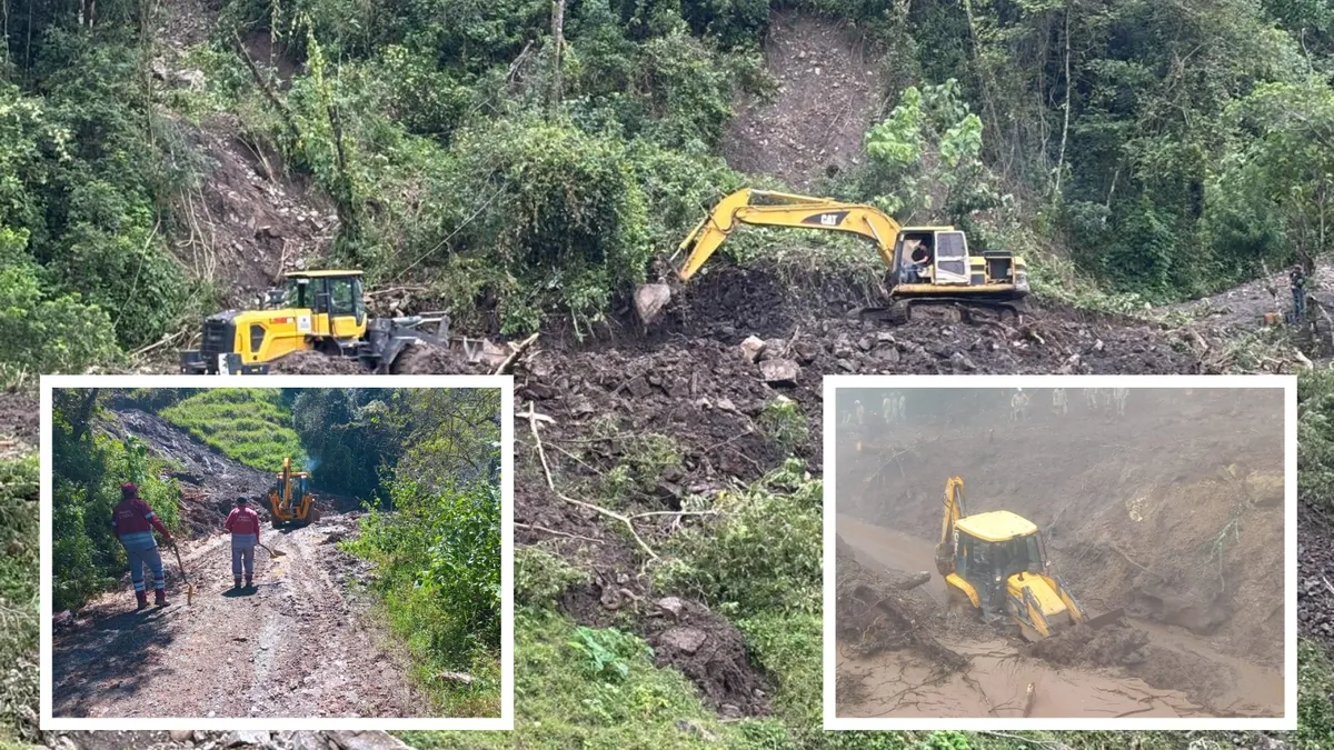 Maquinaria pesada limpia caminos