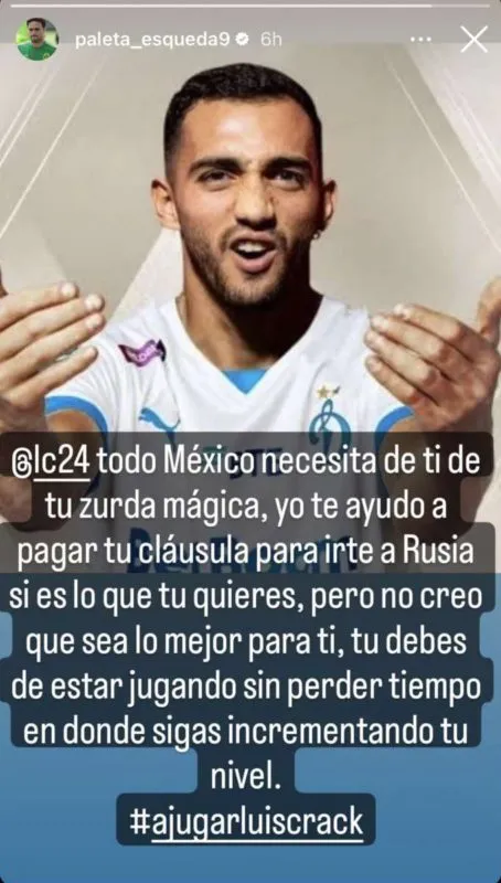 ‘Paleta’ Esqueda se ofrece a pagar la cláusula de recisión de Luis Chávez