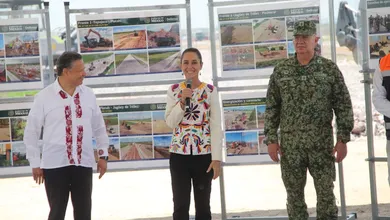 Claudia Sheinbaum durante gira de trabajo