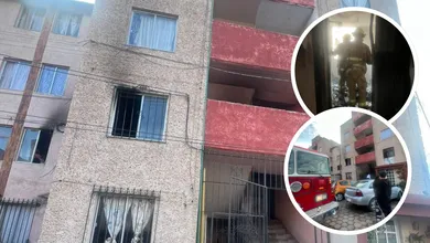 Bomberos sofocan incendio en departamento de Tulancingo.