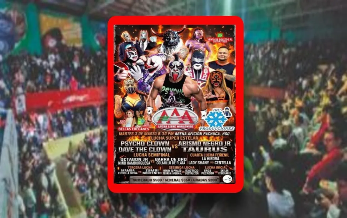 Función de lucha libre de la Triple A en la Arena Afición de Pachuca