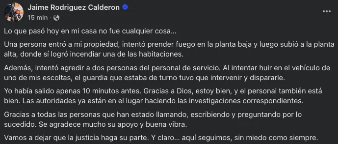 VIDEO | Jaime Rodríguez ‘El Bronco’ denuncia intento de ataque; sujeto incendió su casa y casi huye