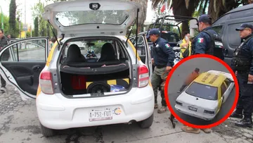 Taxista escapa de operativo y arrastra a inspector en Tulancingo