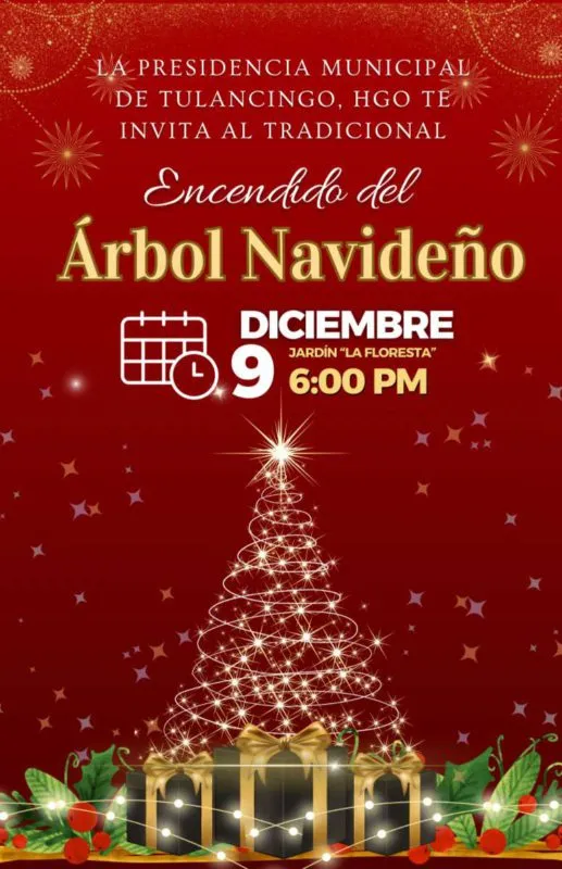 Habrá encendida de Árbol de Navidad en Tulancingo; te decimos cuando