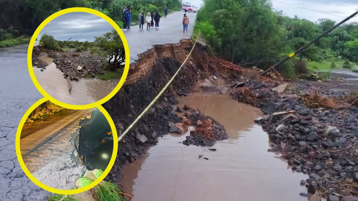 Colapsa carretera por lluvias; cierran paso a Alfajayucan