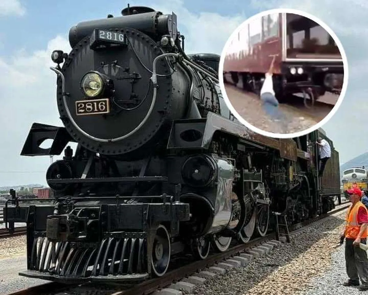 Tren de vapor Empress 2816: hombre intenta subirse a ‘La Emperatriz’ en movimiento