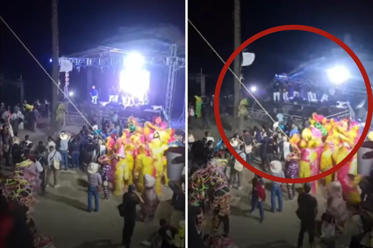 VIDEO. Se desploma escenario en San Bartolo Tutotepec