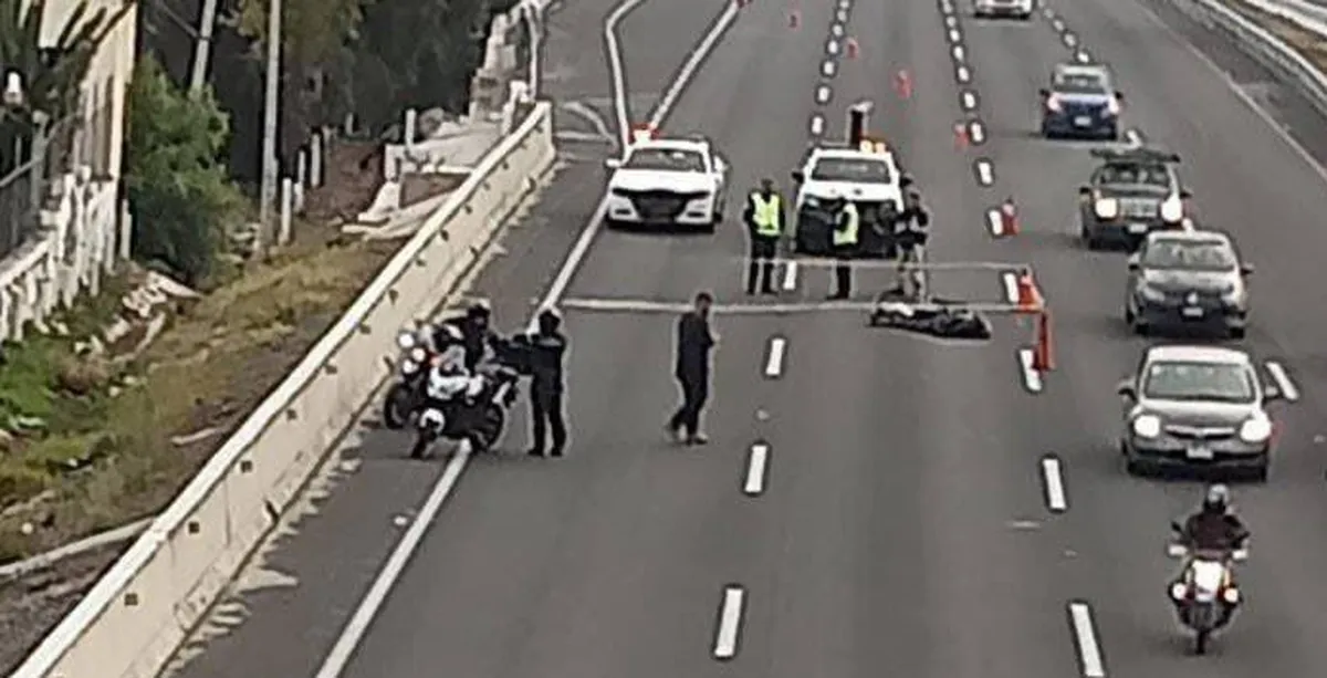 Autopista México-Pachuca: muere motociclista en Tecámac