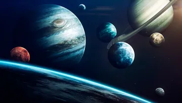 Cielo nocturno con varios planetas visibles