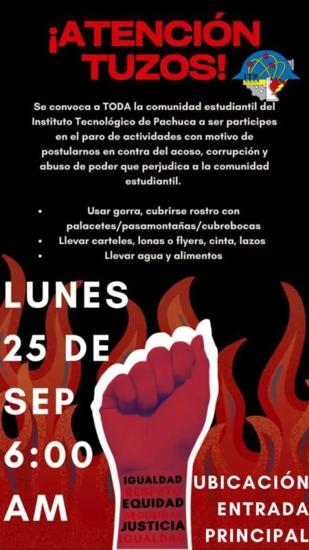 Tec de Pachuca: alumnos anuncian paro por presunto abuso sexual
