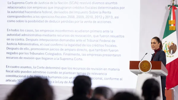 La presidenta descarta presiones políticas en la decisión de la Suprema Corte sobre Grupo Salinas.