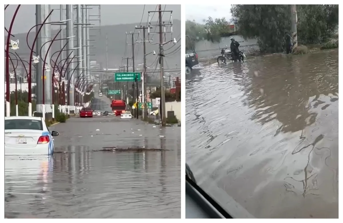 ¡De nuevo! Lluvias provocan inundaciones en Mineral de la Reforma y  Pachuca | VIDEOS