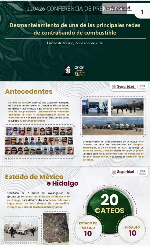 Desmantelan mega red de huachicol que operaba en Hidalgo y Edomex