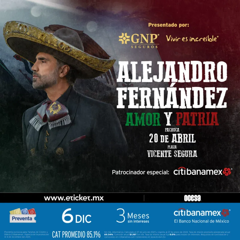 Alejandro Fernández en Pachuca: todo lo que debes saber sobre su concierto