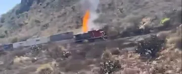 incendio de locomotora en Tecozautla