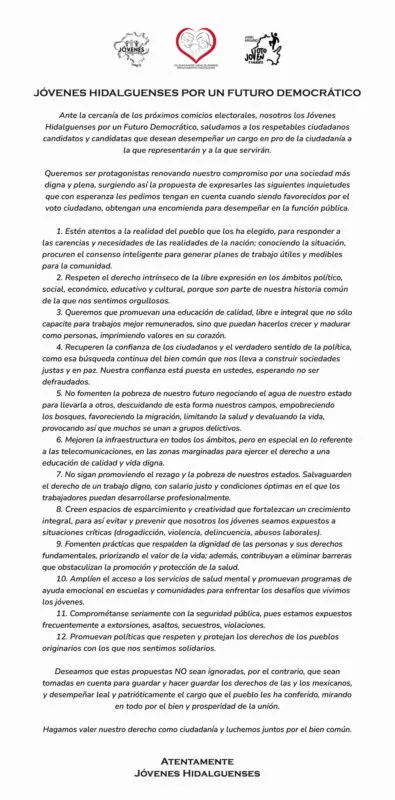 Elecciones Hidalgo: piden jóvenes hidalguenses a candidatos planes útiles y medibles   