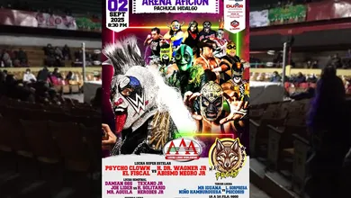 Arena Afición de Pachuca y cartel de función de Triple A