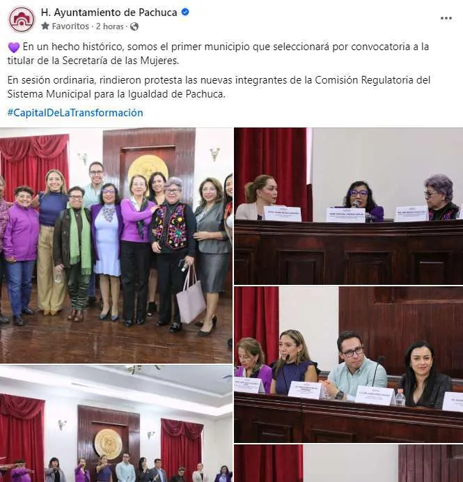Pachuca: designarán a titular de la Secretaría de la Mujer por convocatoria