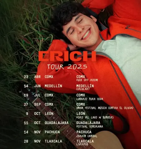 Erich llegará a Pachuca con un show íntimo este 14 de noviembre: ve los detalles del concierto