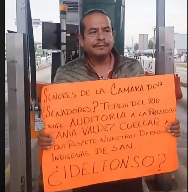 Pobladores de Tepeji toman la caseta de Tepotzotlán para exigir diálogo con Tania Valdez