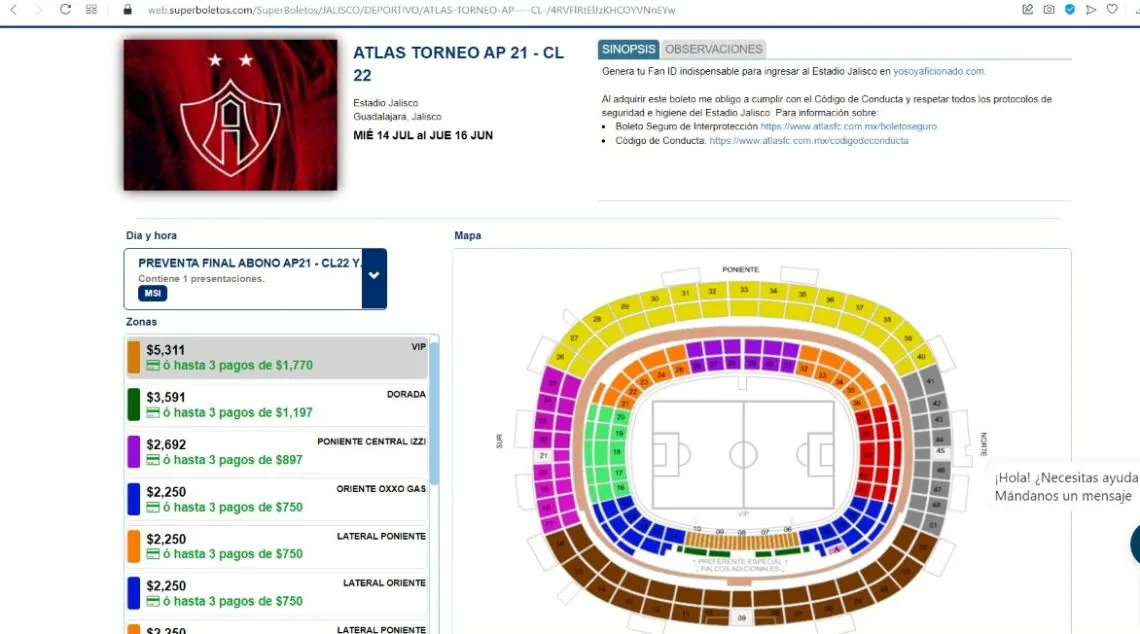Boletos Atlas vs Pachuca Estadio Jalisco: ¿Dónde comprarlos y su precio?