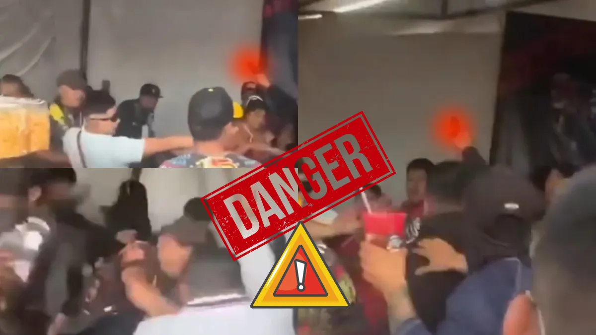 Momento en que asistentes corren tras detonaciones durante la Balacera en Ixtapamoto en Edomex.