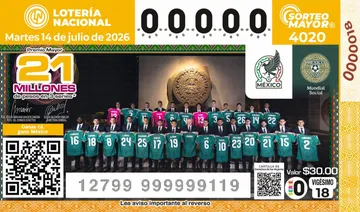 Billete de la loteria de la Selección Nacional