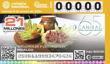 Billete de Lotería Nacional: presente gastronomía hidalguense