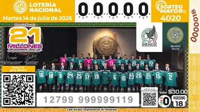 Billete de la loteria de la Selección Nacional