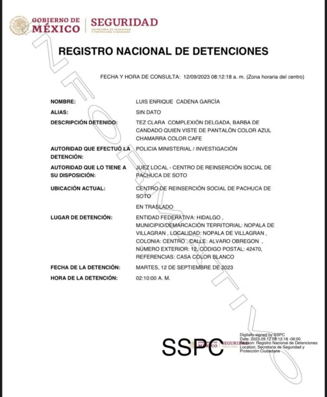 Estafa Siniestra: cae Luis Enrique Cadena, exalcade de Nopala
