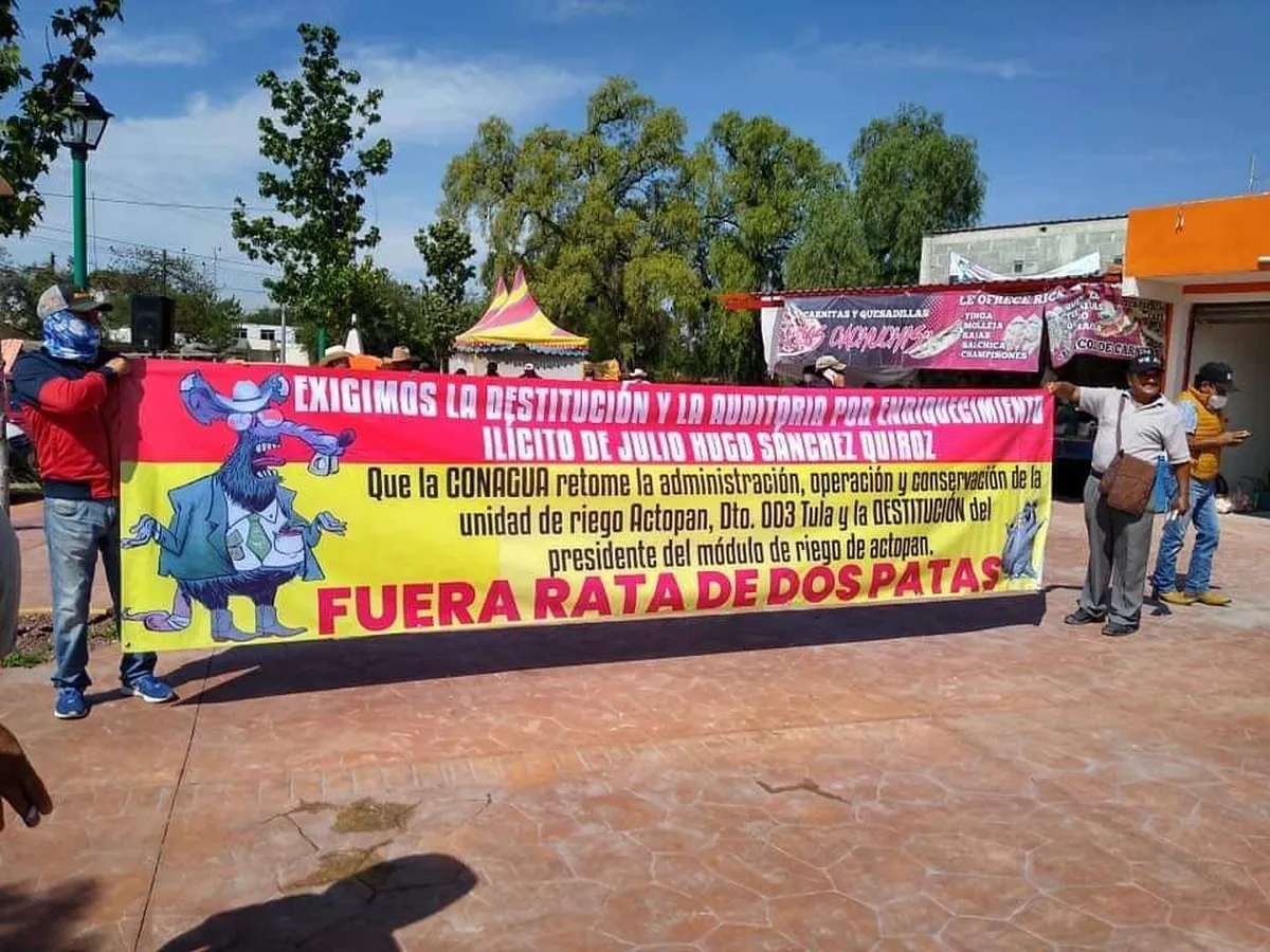 Piden la destitución de Hugo Sánchez Quiroz del módulo de riego Actopan