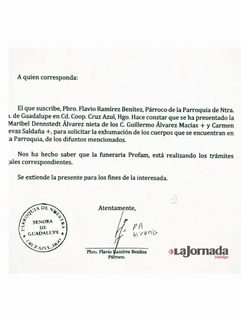 Exhuman restos del padre de Billy Álvarez de capilla en Ciudad Cooperativa Cruz Azul