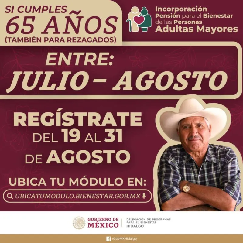 Inicia registro para la pensión del Bienestar en Hidalgo: fechas y requisitos clave