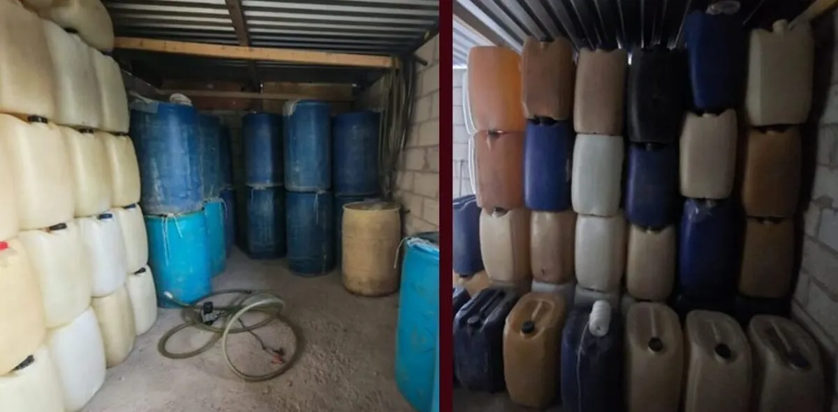Tepeapulco: aseguran 6 mil litros de huachicol y desmantelan punto de almacenamiento ilegal