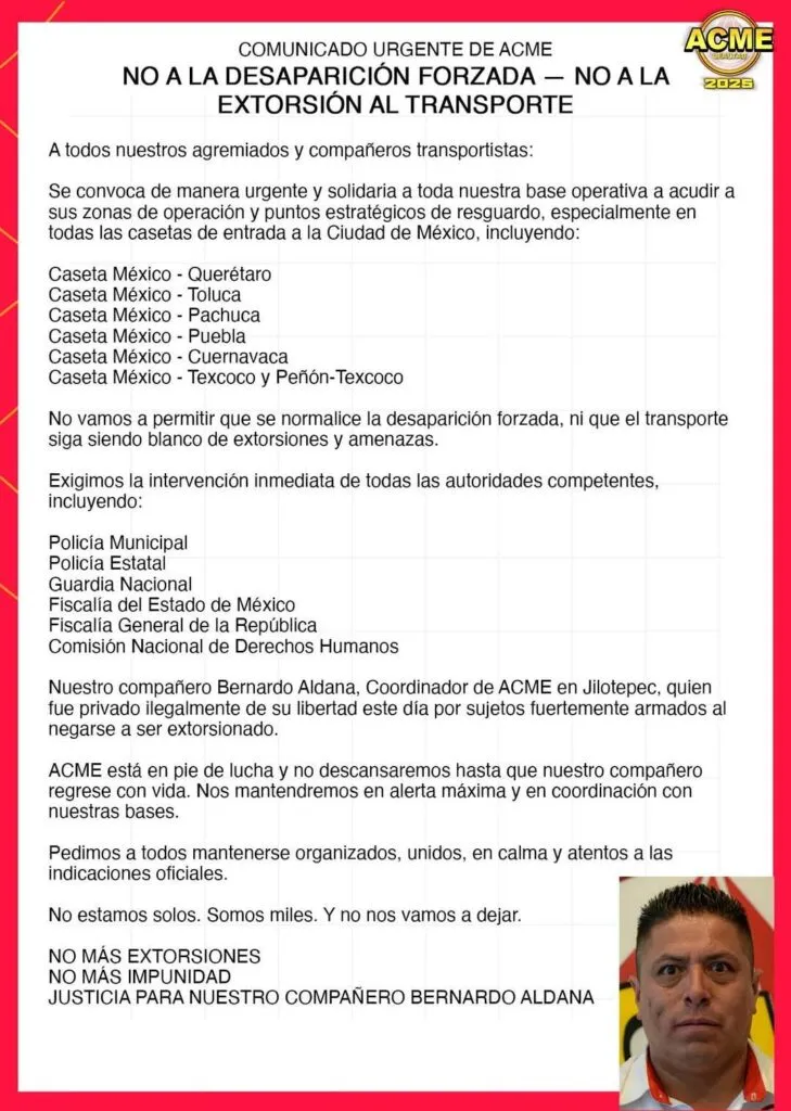 Bloqueo en la México-Pachuca; esto es lo que piden