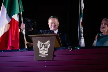 Grito de Independencia en Plaza Juárez