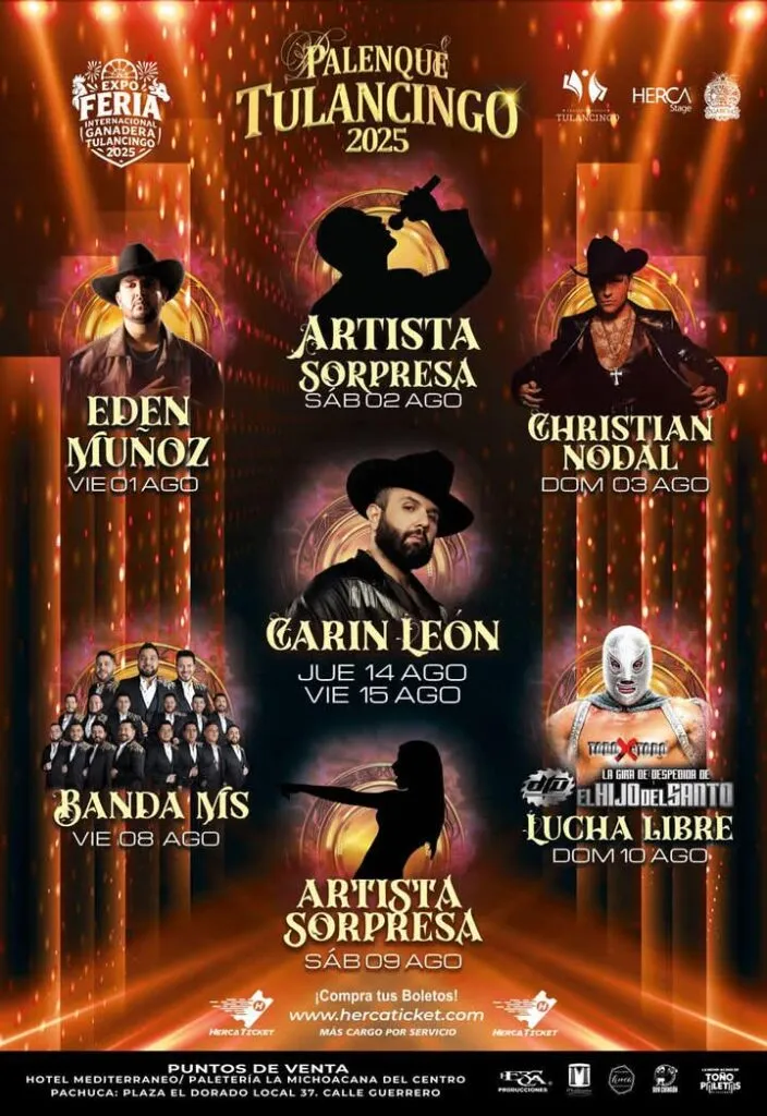 Expo Feria Tulancingo 2025: Estos son los artistas que se presentarán en el Teatro del Pueblo y el Palenque