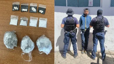 Elementos de seguridad realizando detención