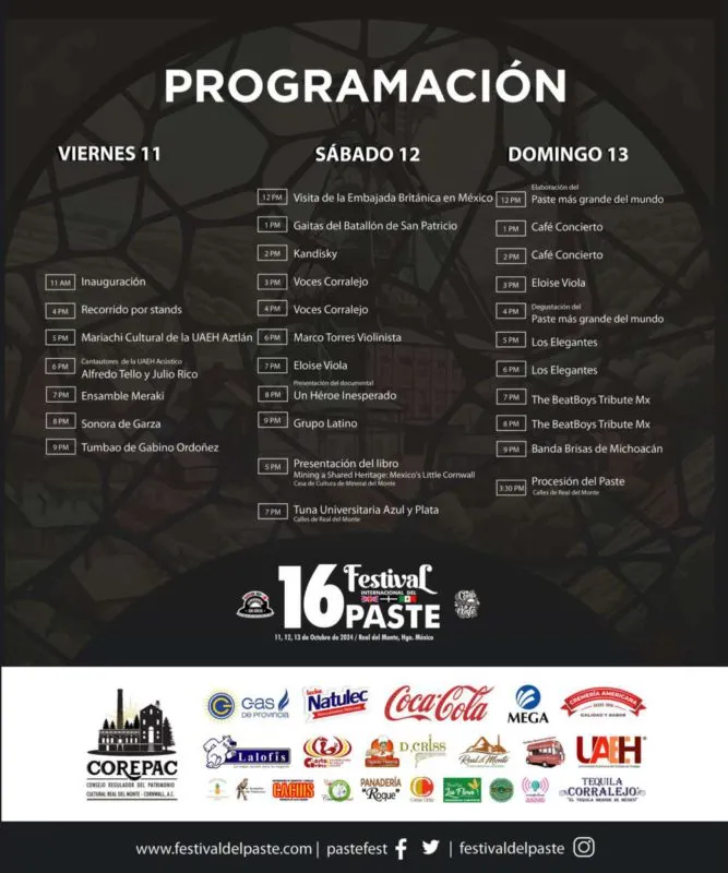 Todo listo para el Festival del Paste 2024 en Real del Monte